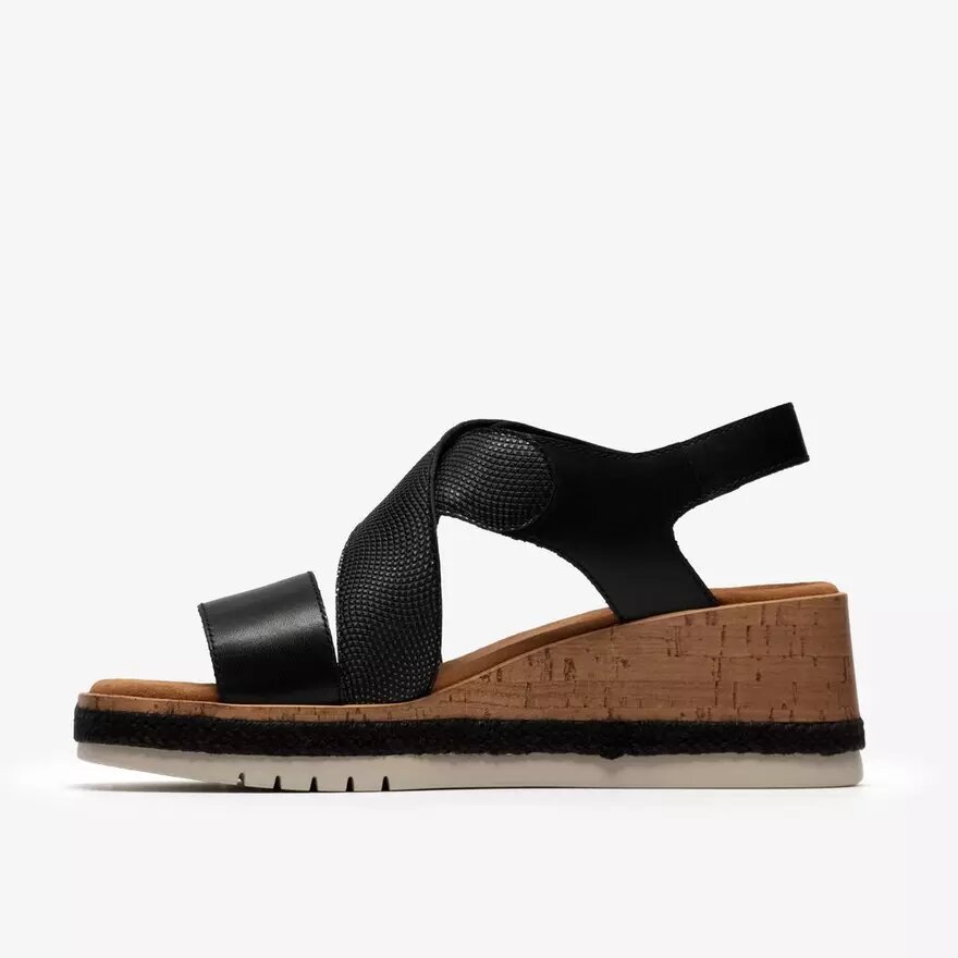 Womens Kidiki Sun Black Combination Wedges Womens Kidiki Sun Black Combination Wedges