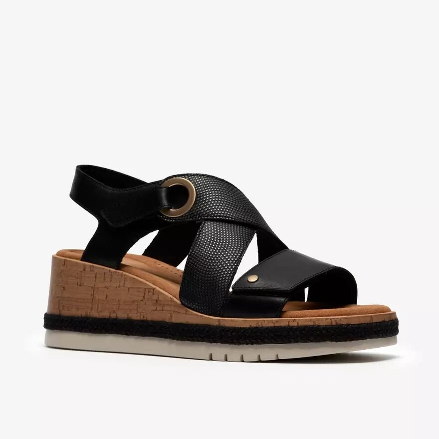 Womens Kidiki Sun Black Combination Wedges Womens Kidiki Sun Black Combination Wedges