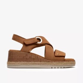 Womens Kidiki Sun Tan Nubuck Wedges