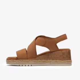 Womens Kidiki Sun Tan Nubuck Wedges