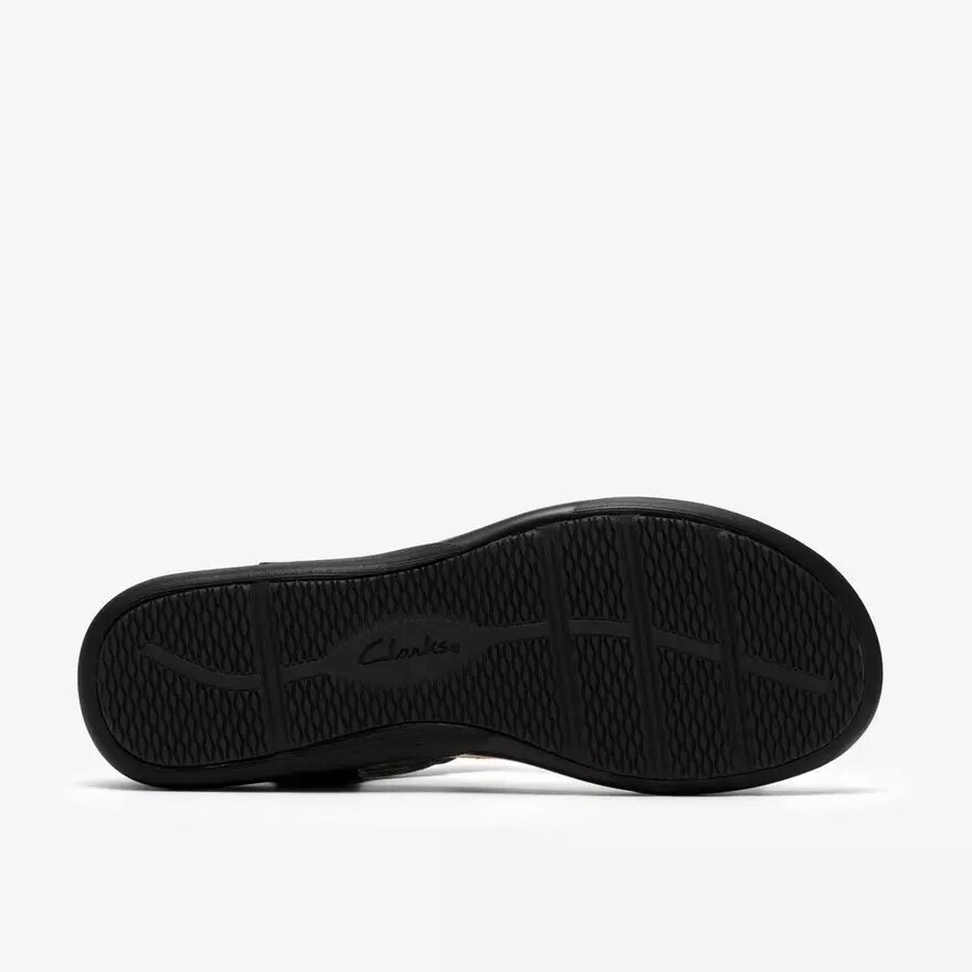 Womens Kitly Gem Black Leather Flat Sandals Womens Kitly Gem Black Leather Flat Sandals