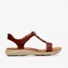 Womens Kitly Gem Burnt Orange Leather Flat Sandals Womens Kitly Gem Burnt Orange Leather Flat Sandals