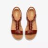 Womens Kitly Gem Burnt Orange Leather Flat Sandals Womens Kitly Gem Burnt Orange Leather Flat Sandals