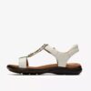 Womens Kitly Gem White Leather Flat Sandals Womens Kitly Gem White Leather Flat Sandals