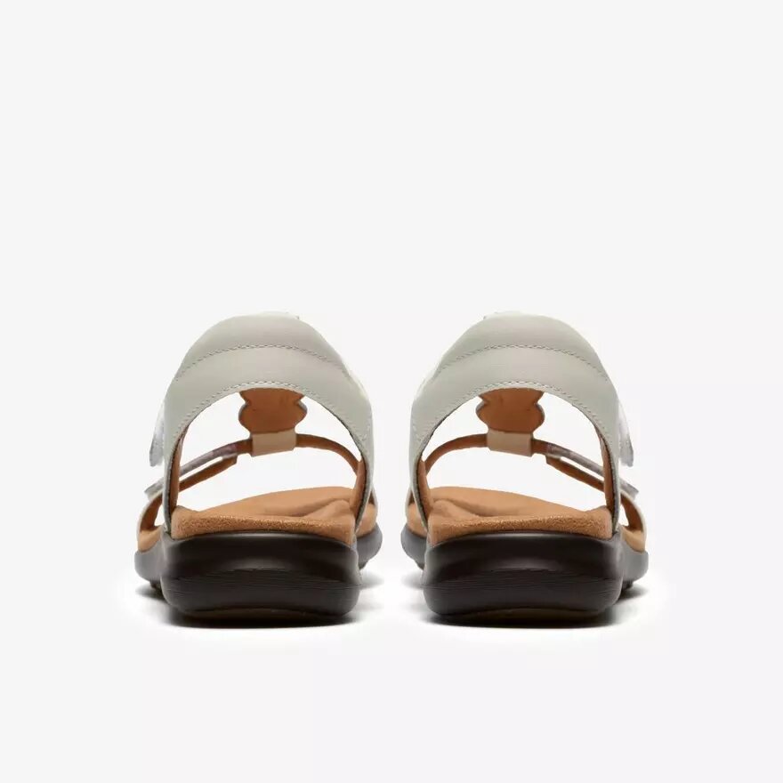 Womens Kitly Gem White Leather Flat Sandals Womens Kitly Gem White Leather Flat Sandals