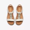 Womens Kitly Gem White Leather Flat Sandals Womens Kitly Gem White Leather Flat Sandals