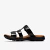 Womens Kitly Pearl Black Patent Flat Sandals Womens Kitly Pearl Black Patent Flat Sandals