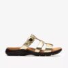 Womens Kitly Pearl Champagne Leather Flat Sandals Womens Kitly Pearl Champagne Leather Flat Sandals