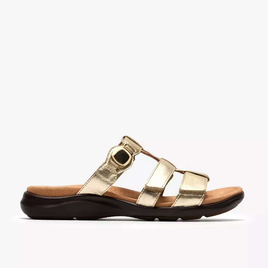 Womens Kitly Pearl Champagne Leather Flat Sandals Womens Kitly Pearl Champagne Leather Flat Sandals