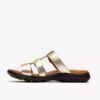 Womens Kitly Pearl Champagne Leather Flat Sandals Womens Kitly Pearl Champagne Leather Flat Sandals