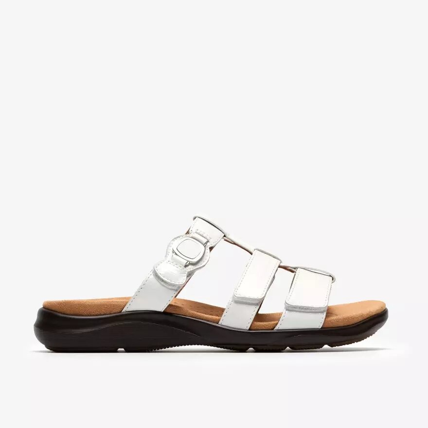 Womens Kitly Pearl White Patent Flat Sandals Womens Kitly Pearl White Patent Flat Sandals