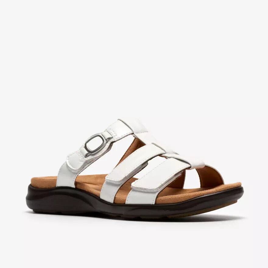 Womens Kitly Pearl White Patent Flat Sandals Womens Kitly Pearl White Patent Flat Sandals