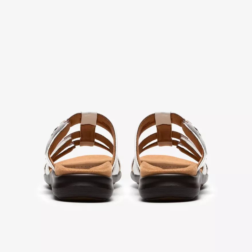 Womens Kitly Pearl White Patent Flat Sandals Womens Kitly Pearl White Patent Flat Sandals