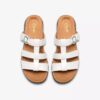 Womens Kitly Pearl White Patent Flat Sandals Womens Kitly Pearl White Patent Flat Sandals