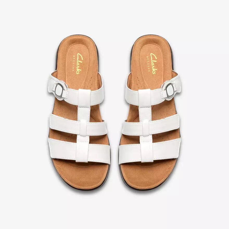 Womens Kitly Pearl White Patent Flat Sandals Womens Kitly Pearl White Patent Flat Sandals
