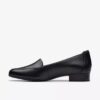 Womens Krystine Lily Black Leather Slip-Ons