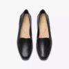 Womens Krystine Lily Black Leather Slip-Ons