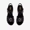Womens Kymber Glow Black Leather Heeled Sandals Womens Kymber Glow Black Leather Heeled Sandals