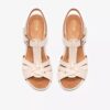 Womens Kymber Glow Cream Leather Heeled Sandals