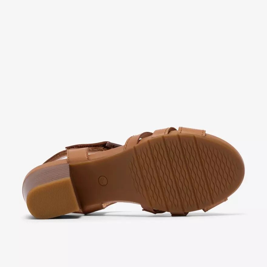 Womens Kymber Glow Tan Leather Heeled Sandals Womens Kymber Glow Tan Leather Heeled Sandals