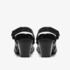 Womens Kymber Shine Black Leather Heeled Sandals