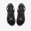 Womens Kymber Shine Black Leather Heeled Sandals