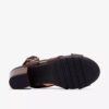 Womens Kymber Shine Dark Brown Leather Heeled Sandals