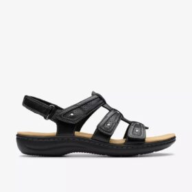 Womens Laurieann Ivy Black Leather Flat Sandals Womens Laurieann Ivy Black Leather Flat Sandals