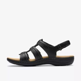Womens Laurieann Ivy Black Leather Flat Sandals Womens Laurieann Ivy Black Leather Flat Sandals