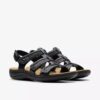 Womens Laurieann Ivy Black Leather Flat Sandals Womens Laurieann Ivy Black Leather Flat Sandals