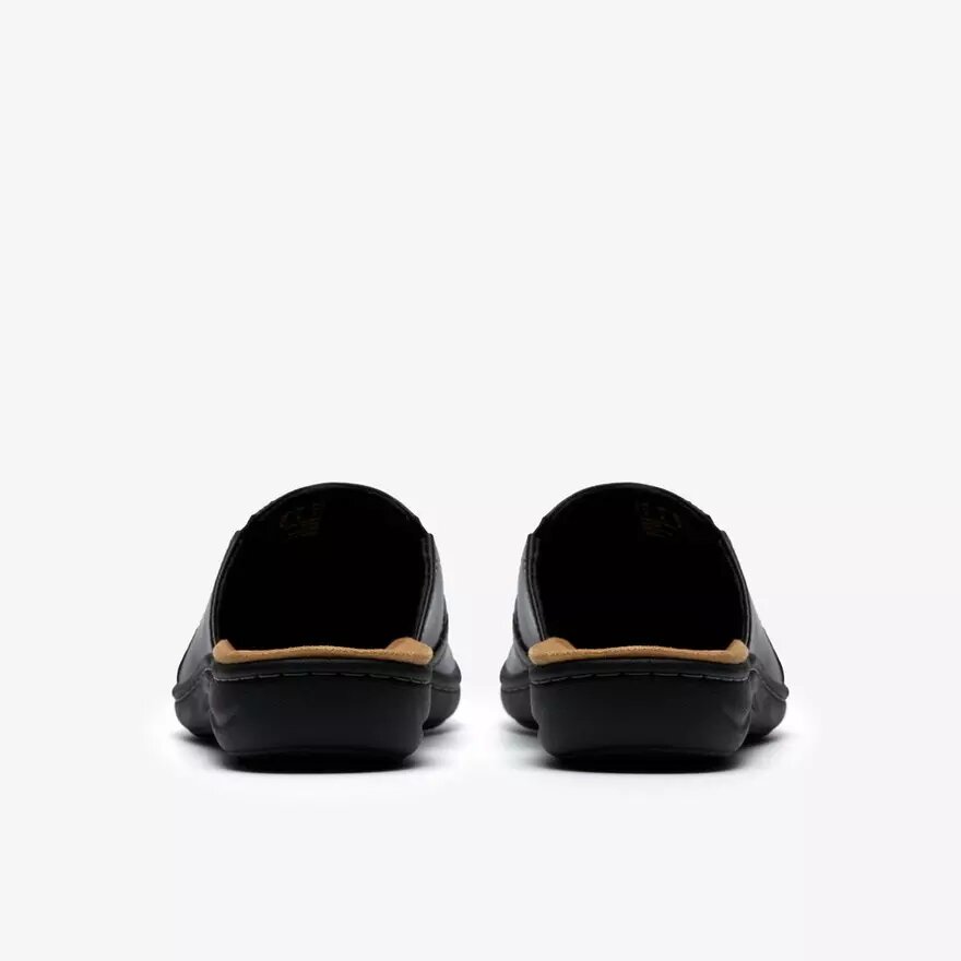 Womens Laurieann Lux Black Leather Clogs & Mules Womens Laurieann Lux Black Leather Clogs & Mules