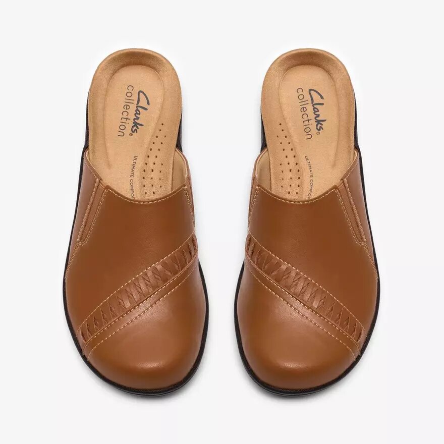 Womens Laurieann Lux Tan Leather Clogs & Mules Womens Laurieann Lux Tan Leather Clogs & Mules