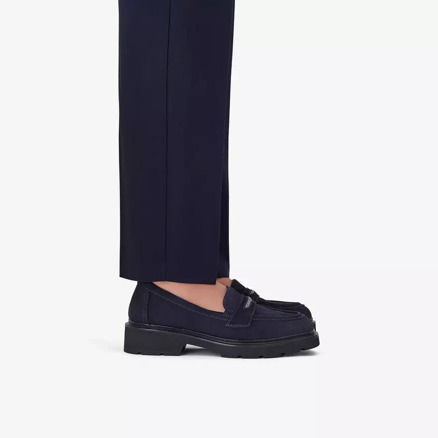 Womens Lauryl Step Navy Suede Loafers Womens Lauryl Step Navy Suede Loafers