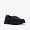 Womens Lauryl Step Navy Suede Loafers Womens Lauryl Step Navy Suede Loafers