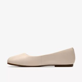 Womens Livia Lily Cream Leather Ballet Flats