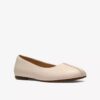Womens Livia Lily Cream Leather Ballet Flats