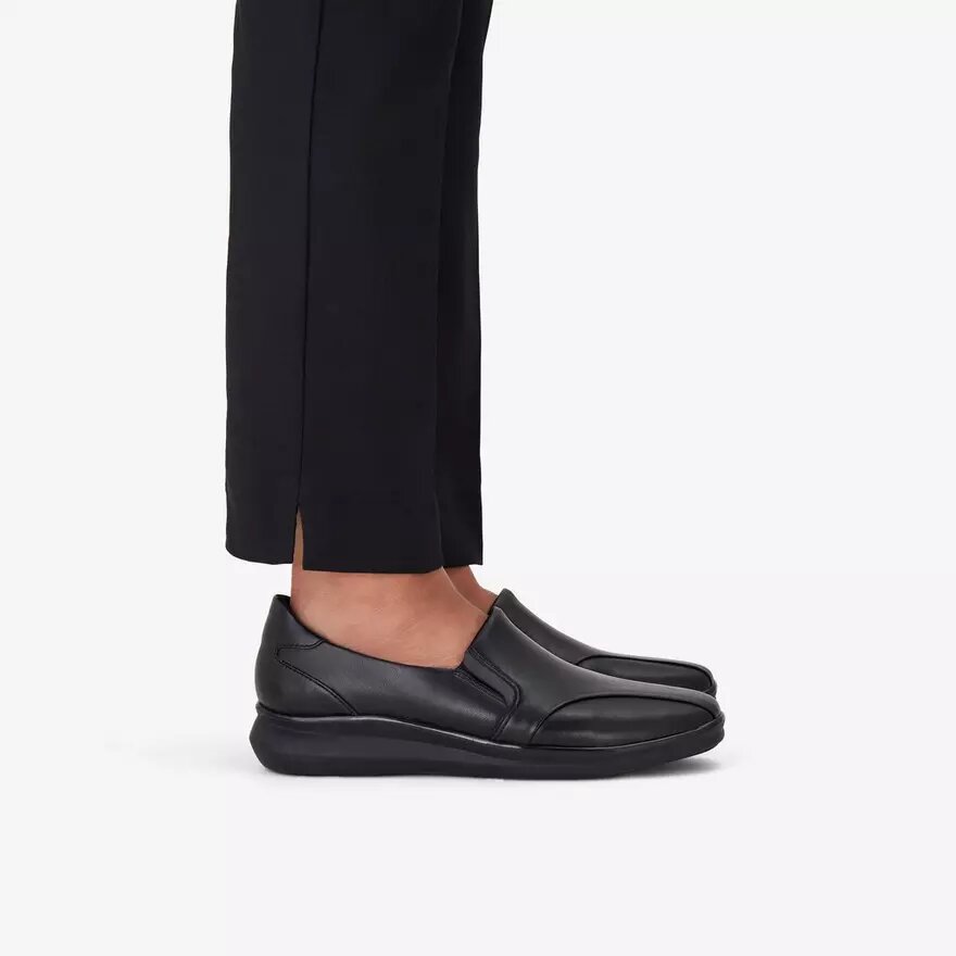 Womens Lynell Edge Black Leather Loafers Womens Lynell Edge Black Leather Loafers