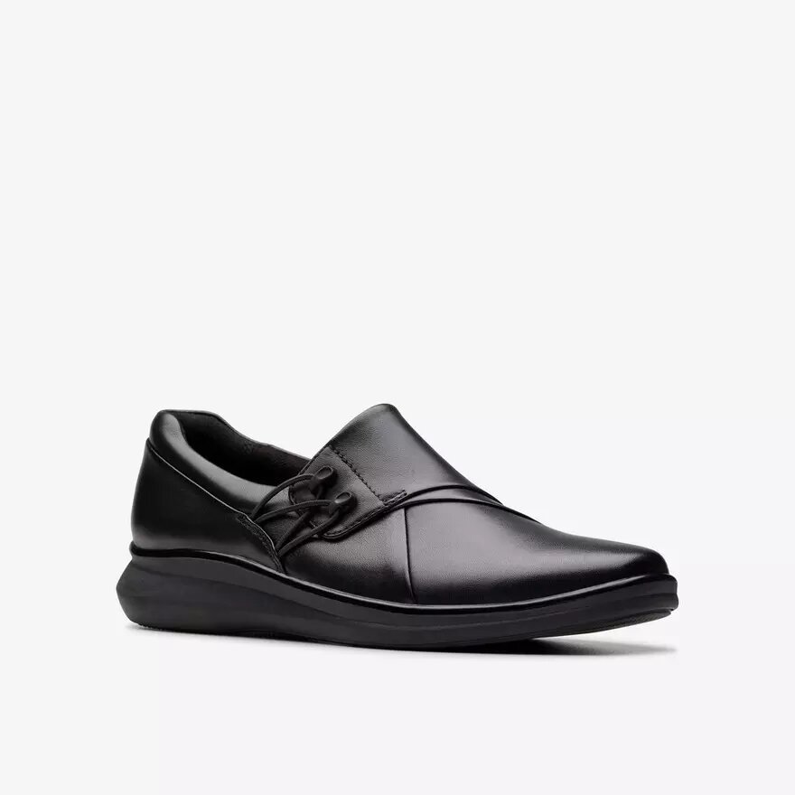 Womens Lynell Slip Black Leather Slip-Ons Womens Lynell Slip Black Leather Slip-Ons