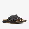 Womens Maelynn Abby Black Leather Flat Sandals Womens Maelynn Abby Black Leather Flat Sandals