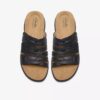 Womens Maelynn Abby Black Leather Flat Sandals Womens Maelynn Abby Black Leather Flat Sandals