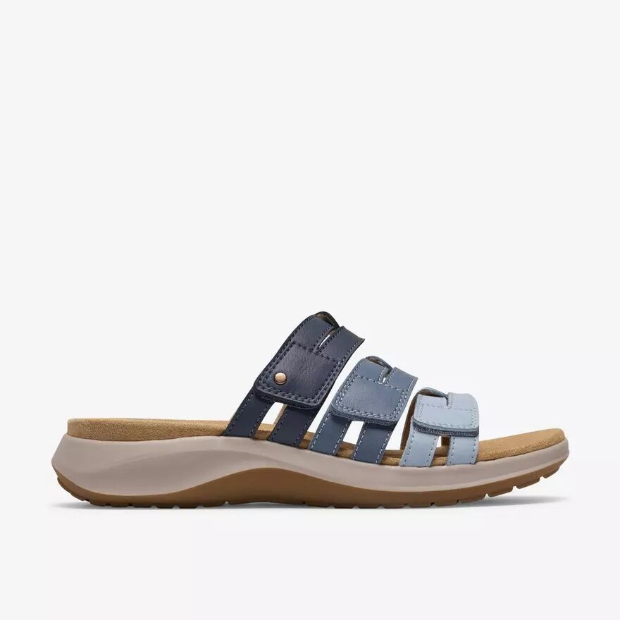 Womens Maelynn Abby Blue Combination Flat Sandals Womens Maelynn Abby Blue Combination Flat Sandals