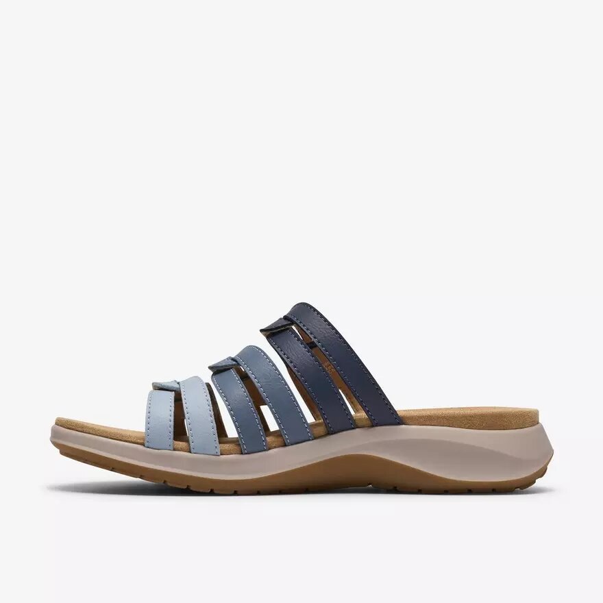 Womens Maelynn Abby Blue Combination Flat Sandals Womens Maelynn Abby Blue Combination Flat Sandals