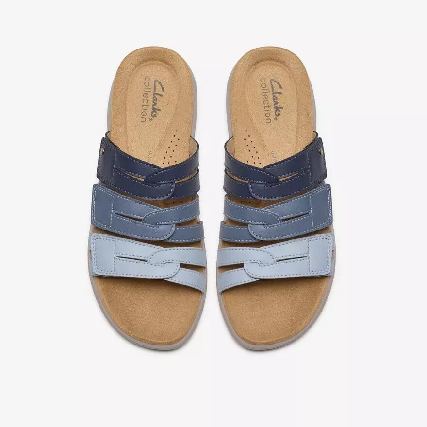 Womens Maelynn Abby Blue Combination Flat Sandals Womens Maelynn Abby Blue Combination Flat Sandals