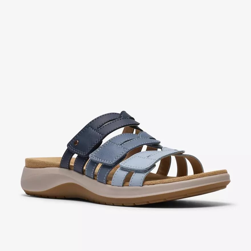 Womens Maelynn Abby Blue Combination Flat Sandals Womens Maelynn Abby Blue Combination Flat Sandals