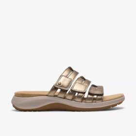 Womens Maelynn Abby Gold Metallic Flat Sandals