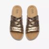 Womens Maelynn Abby Gold Metallic Flat Sandals Womens Maelynn Abby Gold Metallic Flat Sandals