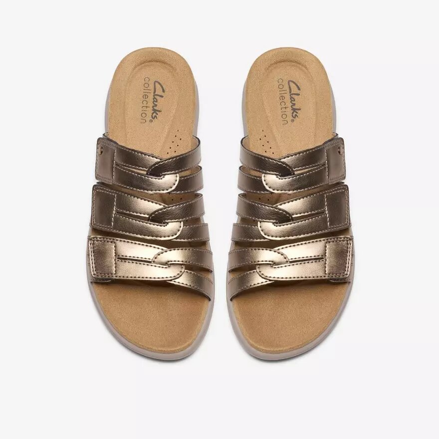 Womens Maelynn Abby Gold Metallic Flat Sandals Womens Maelynn Abby Gold Metallic Flat Sandals