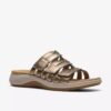 Womens Maelynn Abby Gold Metallic Flat Sandals Womens Maelynn Abby Gold Metallic Flat Sandals