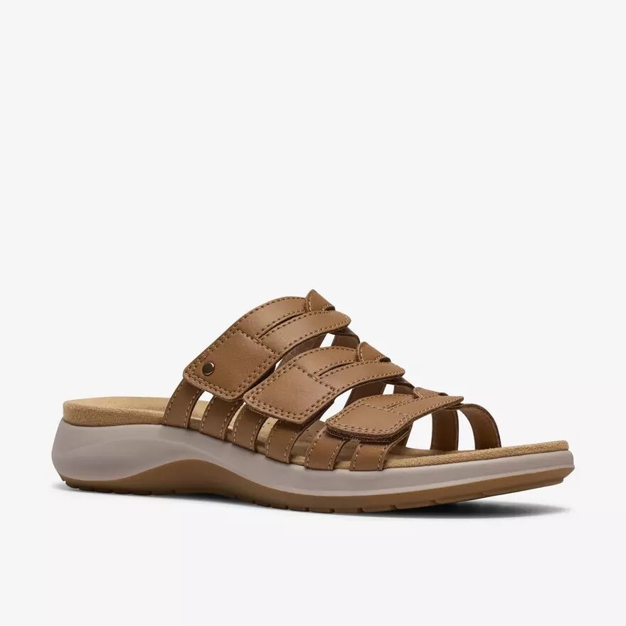Womens Maelynn Abby Tan Leather Flat Sandals Womens Maelynn Abby Tan Leather Flat Sandals