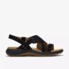 Womens Maelynn Gem Black Nubuck Flat Sandals